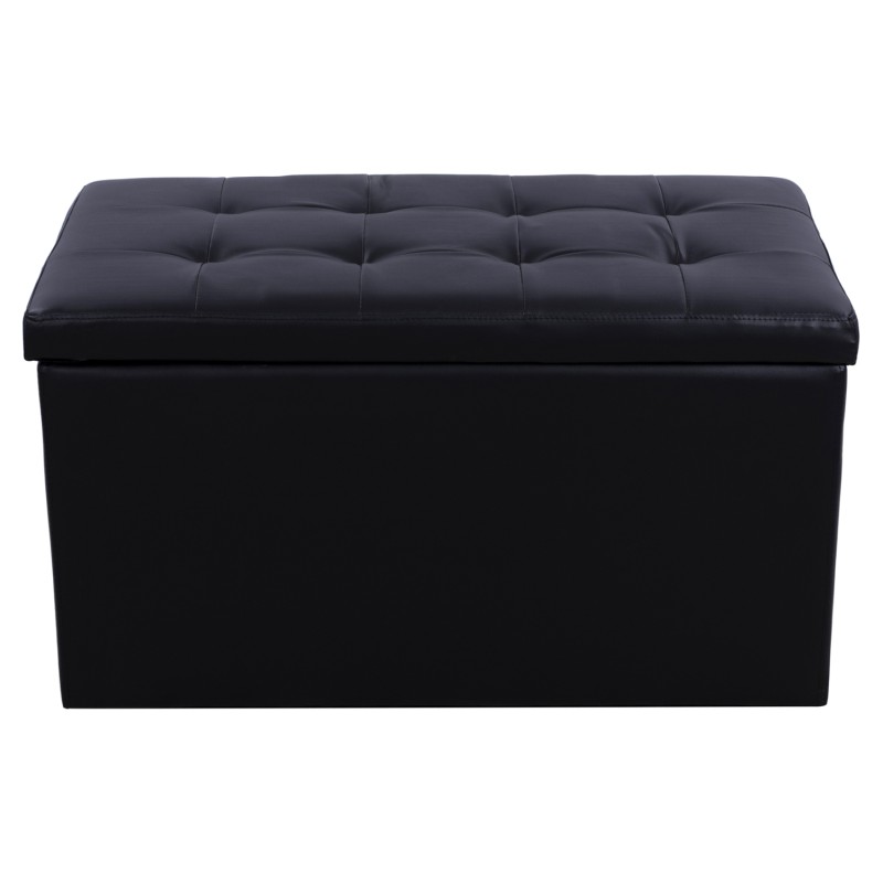 ΣΚΑΜΠΟ-ΜΠΑΟΥΛΟ PU ΜΕ ΑΠΟΘΗΚΕΥΤΙΚΟ ΧΩΡΟ PUNK ΜΑΥΡΟ HM279.01 90x50x52Υ εκ.