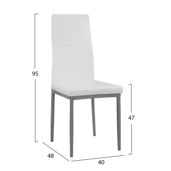 ΚΑΡΕΚΛΑ ΜΕΤΑΛΛΙΚΗ LADY HM0037.11 ΛΕΥΚΟ PU ΜΕΤΑΛΛΙΚΟ ΣΚΕΛΕΤΟ K/D 40x48x95Y εκ.