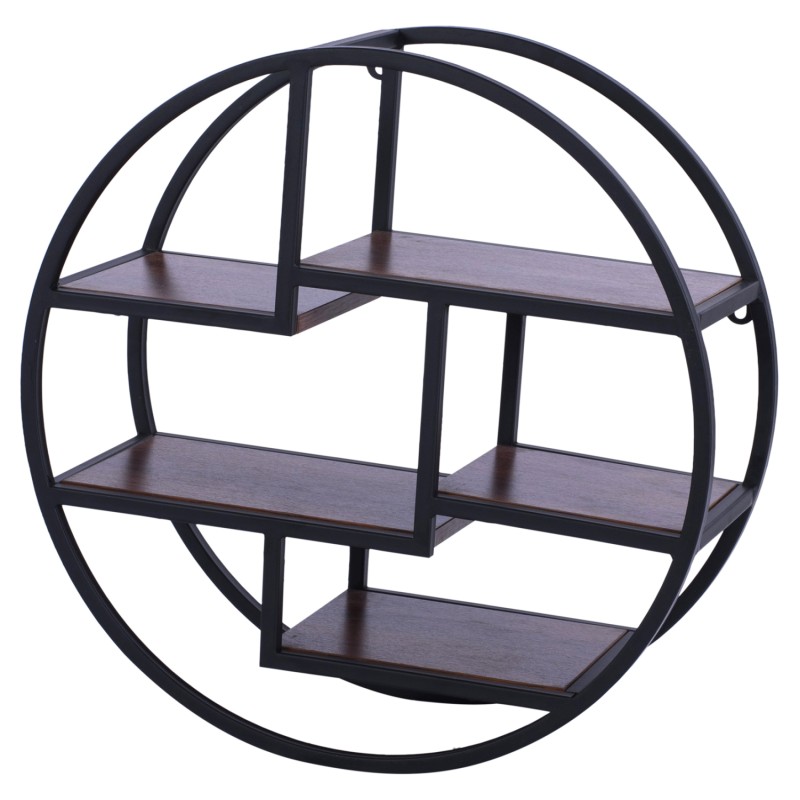 ΡΑΦΙΕΡΑ ΤΟΙΧΟΥ QUINN ΜΕ ΒΑΣΕΙΣ ΜΕΛΑΜΙΝΗΣ ΚΑΙ ΜΕΤΑΛΛΙΚΟ ΣΚΕΛΕΤΟ HM8612 Φ60x24 εκ.