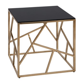 ΒΟΗΘΗΤΙΚΟ ΤΡΑΠΕΖΑΚΙ JANA ΜΕ ΜΑΥΡΟ ΓΥΑΛΙ ΚΑΙ ΕΠΙΧΡΥΣΗ ΒΑΣΗ 55X55Χ55Y EK.HM8619.01