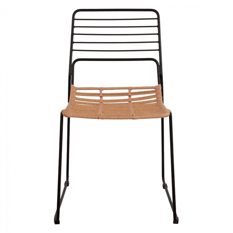 ΚΑΡΕΚΛΑ ΜΕΤΑΛΛΙΚΗ ALLEGRA HM5694 ΜΕ WICKER ΜΠΕΖ 51x54x83Υ εκ.