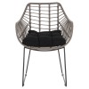 ΠΟΛΥΘΡΟΝΑ ΜΕΤΑΛΛΙΚΗ ΜΕ ΜΑΣΙΦ ΣΚΕΛΕΤΟ ΜΑΥΡΟ ΜΑΤ ΜΕ WICKER ΓΚΡΙ MOKA 60x56x84Υ εκ.HM5300.10