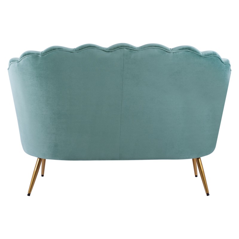 ΚΑΝΑΠΕΣ 2ΘΕΣΙΟΣ COQUILLE HM8627.07 ΑΠΟ ΦΥΣΤΙΚΙ ΒΕΛΟΥΔΟ ΜΕ ΧΡΥΣΑ ΠΟΔΙΑ 130x81x86Υ εκ.