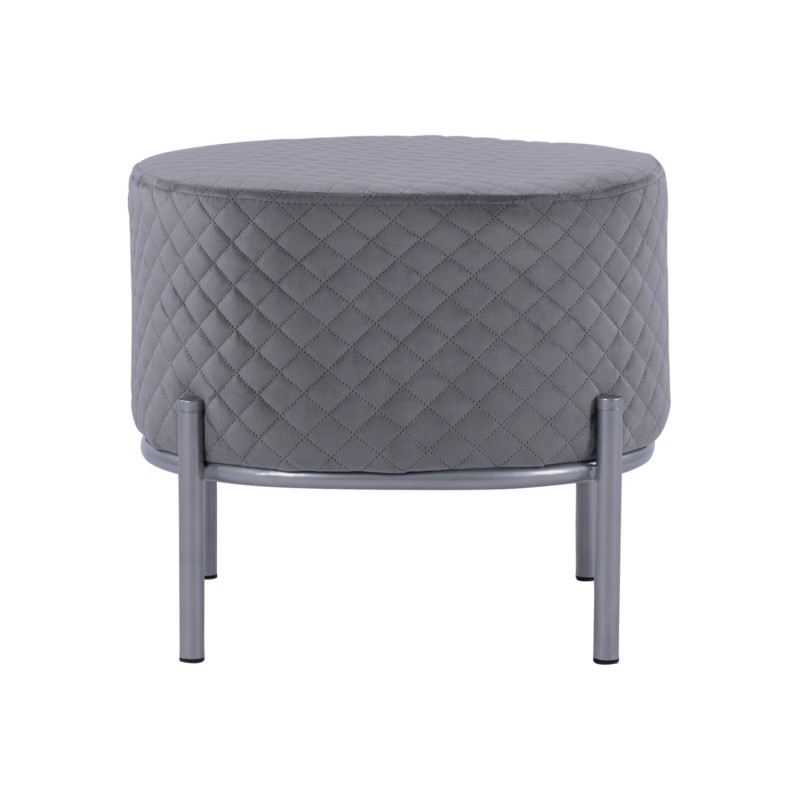 ΣΚΑΜΠΟ SINTA HM8638.01 ΑΠΟ ΓΚΡΙ ΒΕΛΟΥΔΟ ΜΕ ΑΣΗΜΙ ΒΑΣΗ 42x42x38Υ εκ.