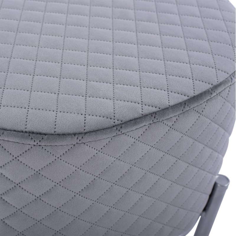 ΣΚΑΜΠΟ SINTA HM8638.01 ΑΠΟ ΓΚΡΙ ΒΕΛΟΥΔΟ ΜΕ ΑΣΗΜΙ ΒΑΣΗ 42x42x38Υ εκ.