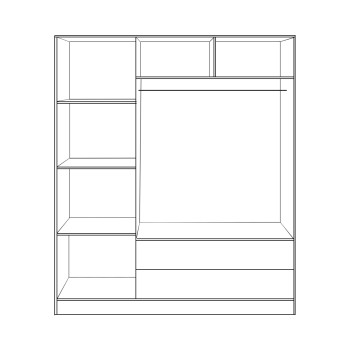 ΝΤΟΥΛΑΠΑ 3ΦΥΛΛΗ CARLY HM384.04 ΜΕ ΔΥΟ ΣΥΡΤΑΡΙΑ SONAMA-ΓΚΡΙ 150X55Χ180Υεκ.
