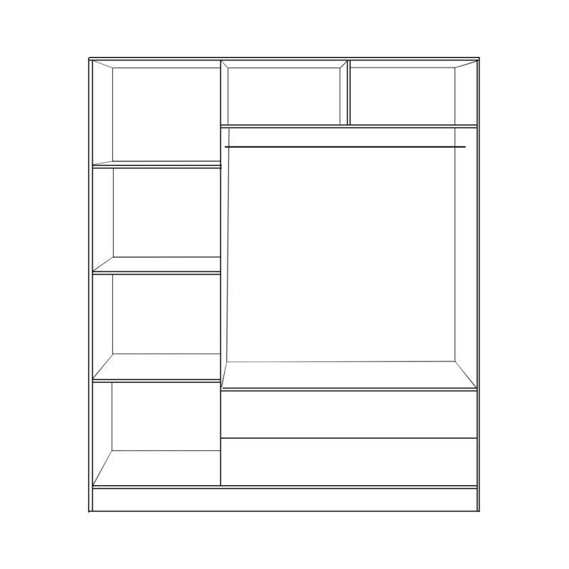 ΝΤΟΥΛΑΠΑ 3ΦΥΛΛΗ CARLY HM384.04 ΜΕ ΔΥΟ ΣΥΡΤΑΡΙΑ SONAMA-ΓΚΡΙ 150X55Χ180Υεκ.