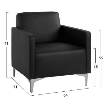 ΠΟΛΥΘΡΟΝΑ NELLIE HM3159.11 ΜΕ ΜΑΥΡΟ PU 64Χ71Χ71Υ εκ.