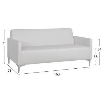 ΚΑΝΑΠΕΣ 3ΘΕΣΙΟΣ NELLIE HM3159.32 ΜΕ ΛΕΥΚΟ PU 163x71x71Υ εκ.