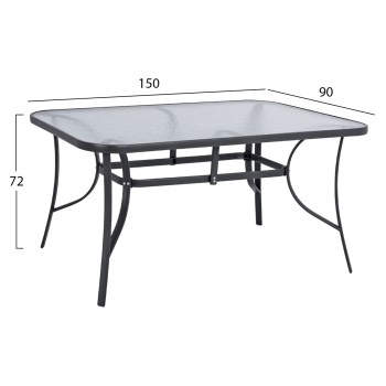 ΣΕΤ ΤΡΑΠΕΖΑΡΙΑΣ 7ΤΜΧ HM10557.01 ΣΕ ΧΡΩΜΑ ΓΚΡΙ-ΜΕΤΑΛΛΟ ΚΑΙ TEXTILENE