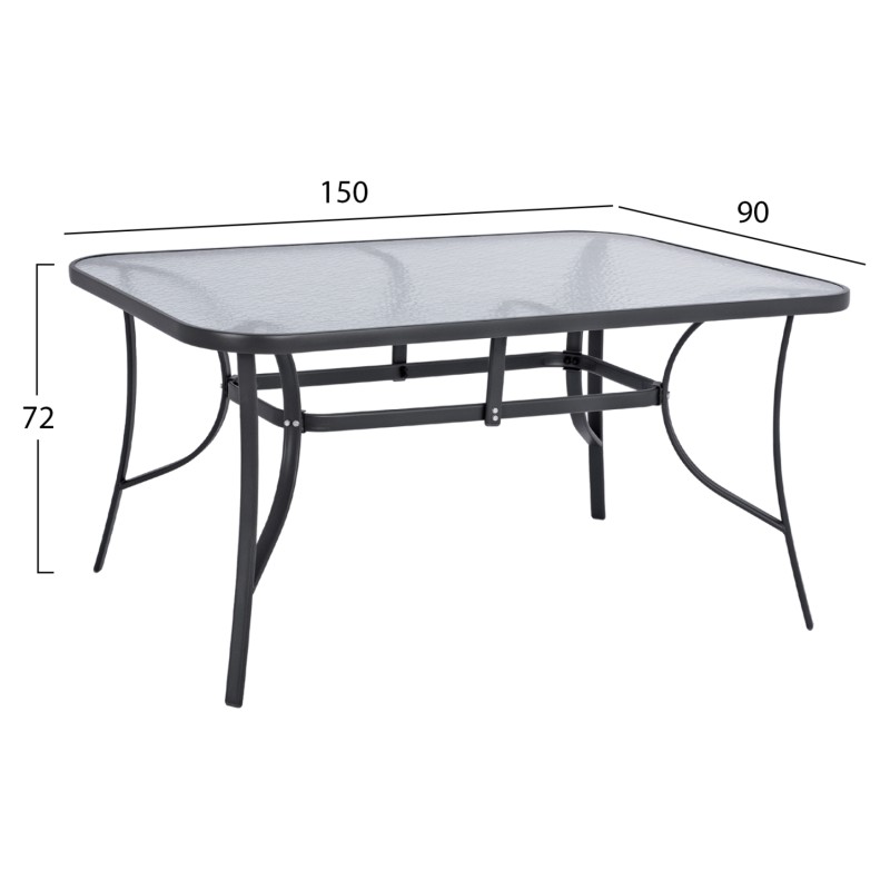 ΣΕΤ ΤΡΑΠΕΖΑΡΙΑΣ 7ΤΜΧ HM10557.01 ΣΕ ΧΡΩΜΑ ΓΚΡΙ-ΜΕΤΑΛΛΟ ΚΑΙ TEXTILENE