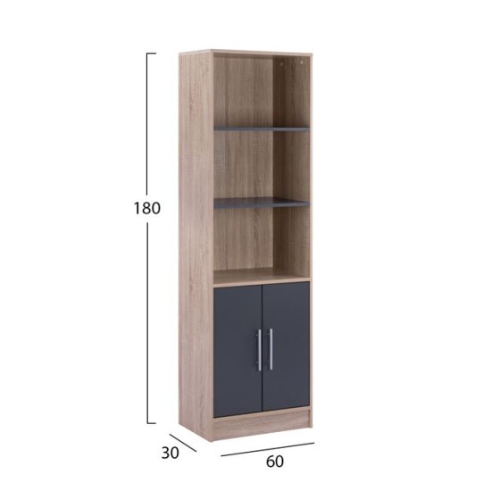 ΒΙΒΛΙΟΘΗΚΗ ΜΕΛΑΜΙΝΗΣ ENSLEY HM2027.04 SONAMA-ΓΚΡΙ 60x30x180Υ εκ. ΒΙΒΛΙΟΘΗΚΗ ΜΕΛΑΜΙΝΗΣ ENSLEY HM2027.04 SONAMA-ΓΚΡΙ 60x30x180Υ εκ.