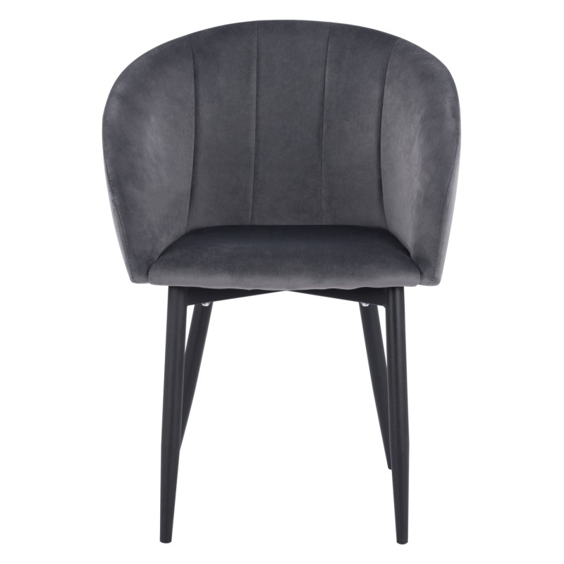 ΠΟΛΥΘΡΟΝΑΚΙ BESSIE HM8699.01 ΒΕΛΟΥΔΟ ΓΚΡΙ ΜΕ ΜΕΤΑΛΛΙΚΟ ΣΚΕΛΕΤΟ 60x62x80Y εκ.