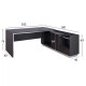 ΓΡΑΦΕΙΟ ΕΠΑΓΓΕΛΜΑΤΙΚΟ ΔΕΞΙΑ ΓΩΝΙΑ ROSEWOOD HM2112R 200X160X76Υ εκ.