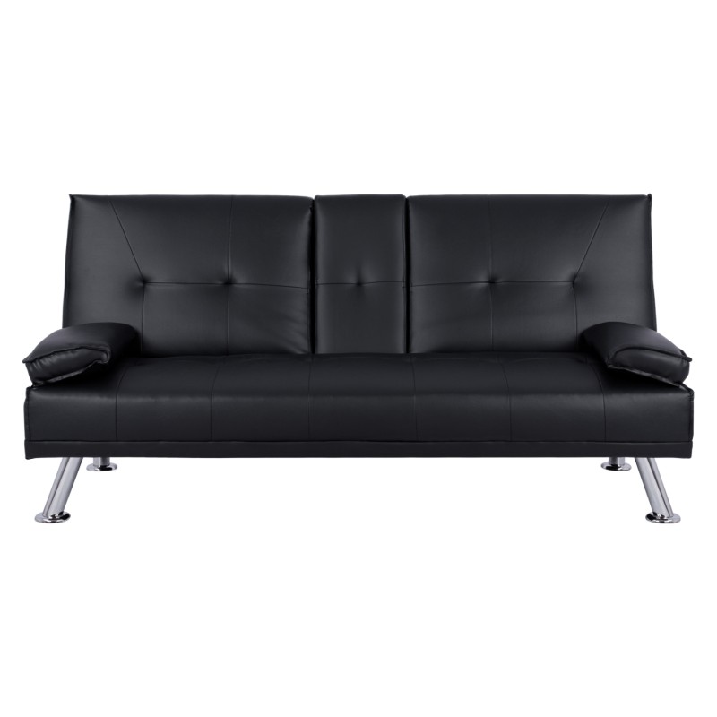 ΚΑΝΑΠΕΣ ΚΡΕΒΑΤΙ BENIN ΜΕ ΜΑΥΡΟ PU 165x76,5x79 εκ ΚΑΙ ΠΤΥΣΣΟΜΕΝΟ ΜΠΡΑΤΣΟ HM3157.01