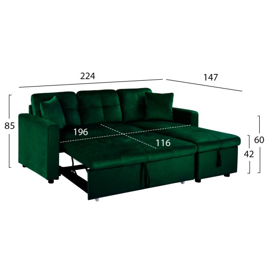 ΚΑΝΑΠΕΣ ΓΩΝΙΑ ΚΡΕΒΑΤΙ WAYNE 224x147x85Υεκ. HM3028.13 ΒΕΛΟΥΔΟ ΚΥΠΑΡΙΣΣΙ ΚΑΝΑΠΕΣ ΓΩΝΙΑ ΚΡΕΒΑΤΙ WAYNE 224x147x85Υεκ. HM3028.13 ΒΕΛΟΥΔΟ ΚΥΠΑΡΙΣΣΙ