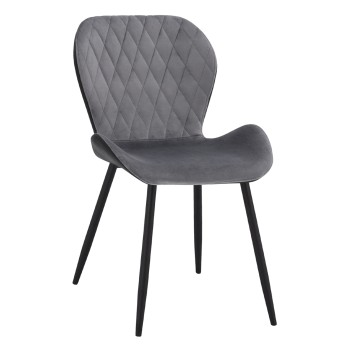 ΚΑΡΕΚΛΑ ADALYN ΜΕ ΜΑΥΡΟ PU ΚΑΙ ΓΚΡΙ ΒΕΛΟΥΔΟ HM8729.01 51x58x82Υ εκ.