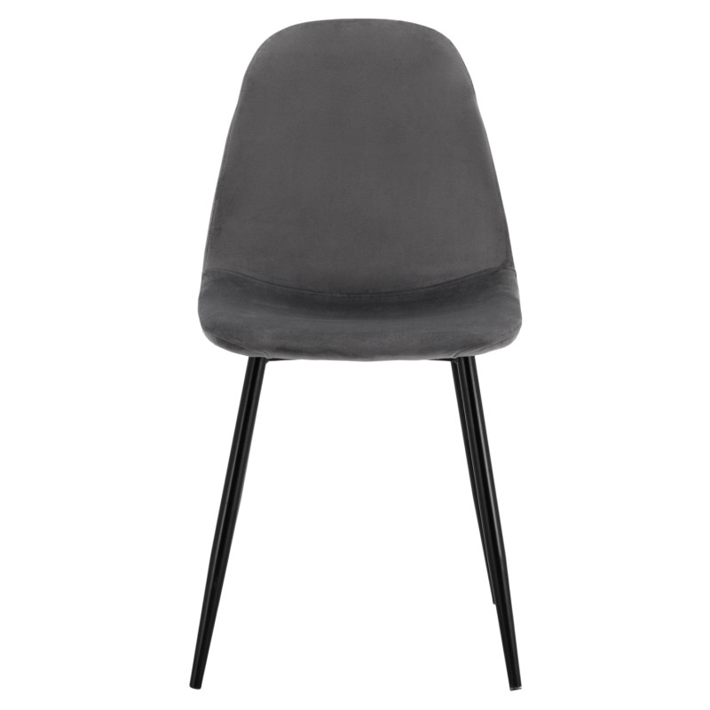 ΚΑΡΕΚΛΑ LEONARDO ΒΕΛΟΥΔΟ ΓΚΡΙ ΜΕ ΜΕΤΑΛΛΙΚΑ ΠΟΔΙΑ 45x53x85Υ εκ. HM00100.01