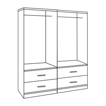 ΣΕΤ 2 ΤΜΧ ΝΤΟΥΛΑΠΑ 4ΦΥΛΛΗ ΜΕ 4 ΣΥΡΤΑΡΙΑ ZEBRANO 160X42X181 HM11349.01