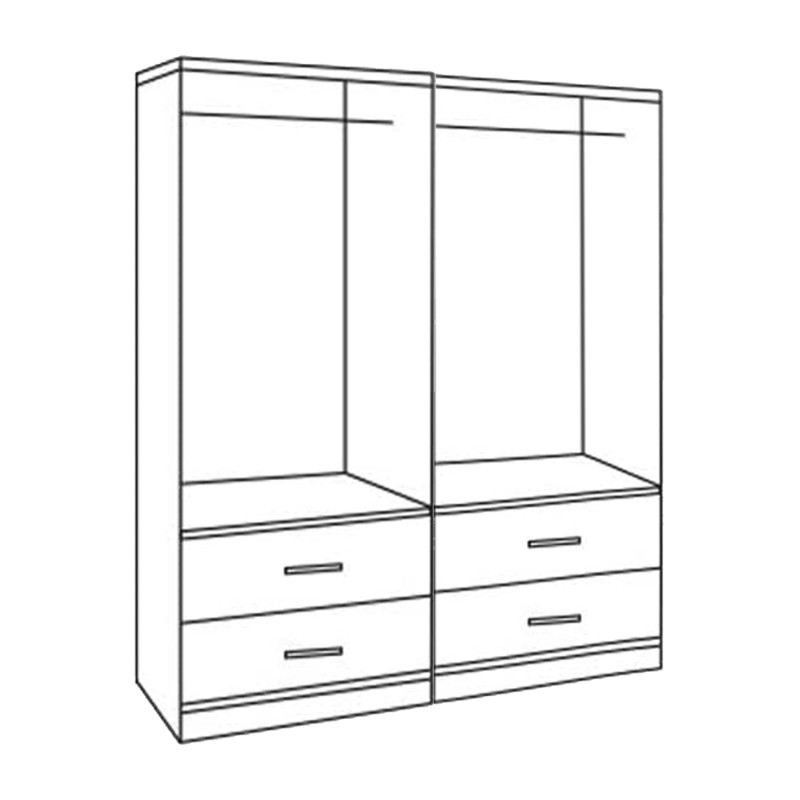 ΣΕΤ 2 ΤΜΧ ΝΤΟΥΛΑΠΑ 4ΦΥΛΛΗ ΜΕ 4 ΣΥΡΤΑΡΙΑ ZEBRANO 160X42X181 HM11349.01