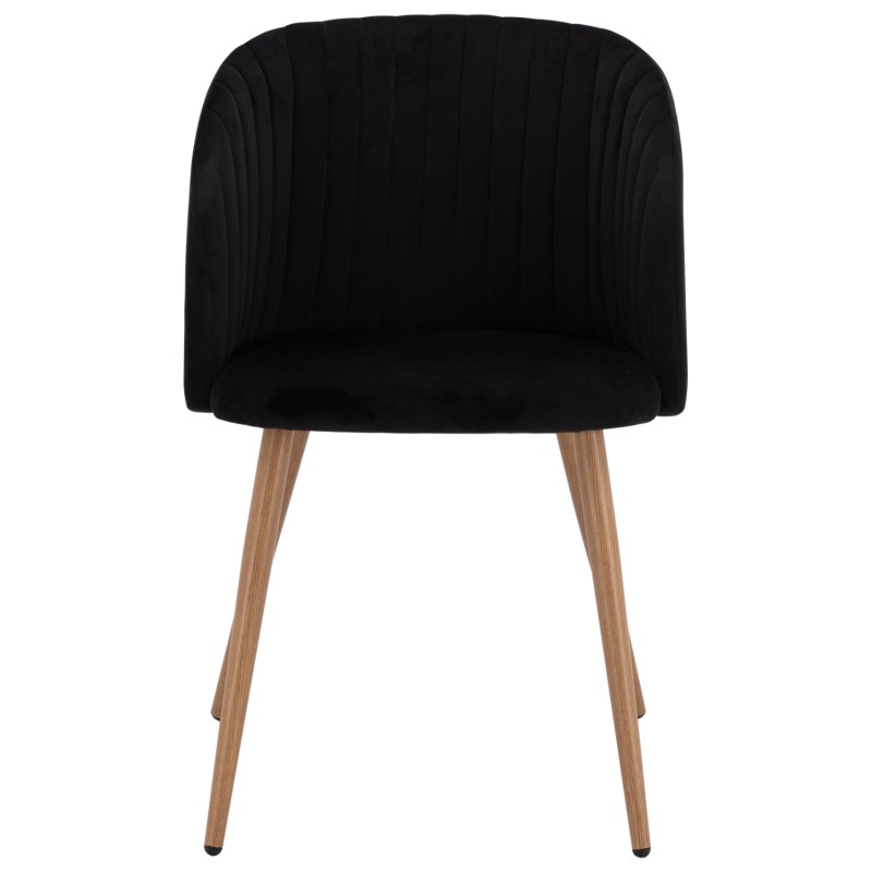 ΠΟΛΥΘΡΟΝΑΚΙ LEAH HM8543.04 ΜΕ ΒΕΛΟΥΔΟ ΜΑΥΡΟ ΚΑΙ ΜΕΤΑΛΛΙΚΑ ΠΟΔΙΑ 53x57x81 εκ.