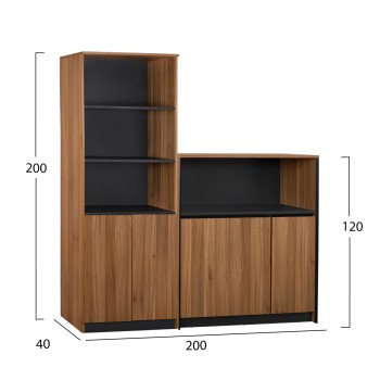 ΣΕΤ 2 ΤΜΧ ΒΙΒΛΙΟΘΗΚΗ ΓΡΑΦΕΙΟΥ ΕΠΑΓΓΕΛΜΑΤΙΚΗ ΜΕ ΝΤΟΥΛΑΠΙ SUPREME HM11371