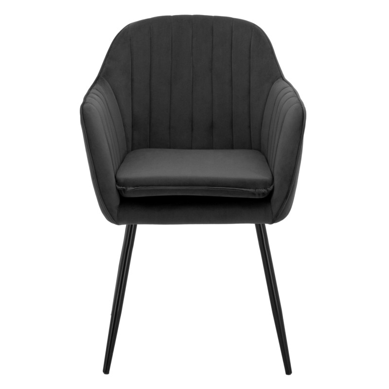 ΠΟΛΥΘΡΟΝΑΚΙ SAWYER ΒΕΛΟΥΔΟ ΓΚΡΙ ΜΕ ΜΑΥΡΑ ΠΟΔΙΑ HM8523.11 53x60x76Y εκ.