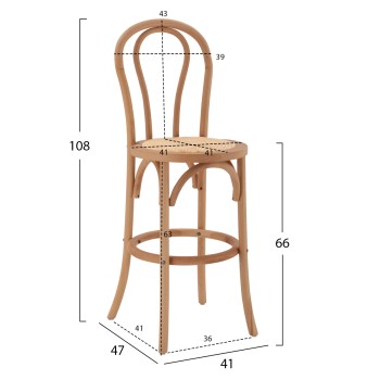 ΣΚΑΜΠΟ ΜΠΑΡ MONTREAL ΞΥΛΙΝΟ ΑΠΟ ΟΞΙΑ DARK HONEY ΜΕ ΨΑΘΑ 41X47X108 HM8749.05