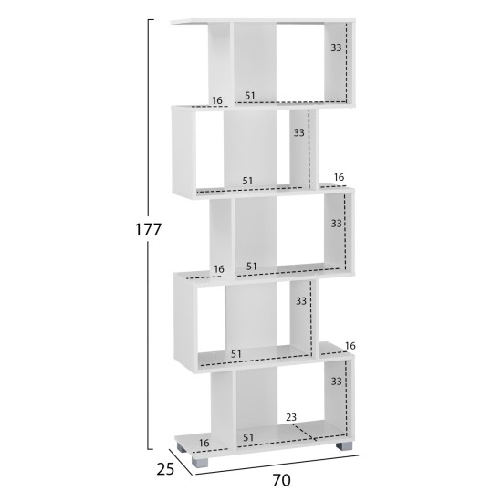 ΒΙΒΛΙΟΘΗΚΗ ΜΕΛΑΜΙΝΗΣ HM2385.04 ΛΕΥΚΗ 70x25x177 εκ. ΒΙΒΛΙΟΘΗΚΗ ΜΕΛΑΜΙΝΗΣ HM2385.04 ΛΕΥΚΗ 70x25x177 εκ.