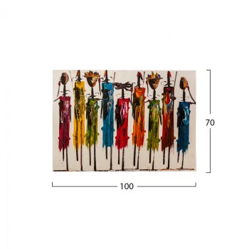 ΠΙΝΑΚΑΣ ΚΑΜΒΑΣ COLORFUL AFRICAN ART HM7197.02 100X3X70 εκ.