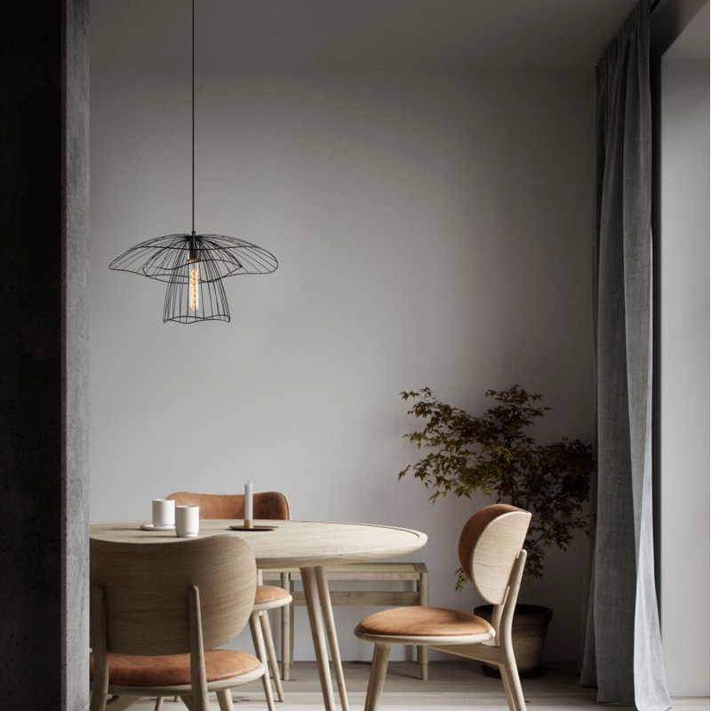 ΦΩΤΙΣΤΙΚΟ ΟΡΟΦΗΣ ΜΕΤΑΛΛΙΚΟ ΚΡΕΜΑΣΤΟ ΜΑΥΡΟ HM7231 E27 Φ50x123 εκ.