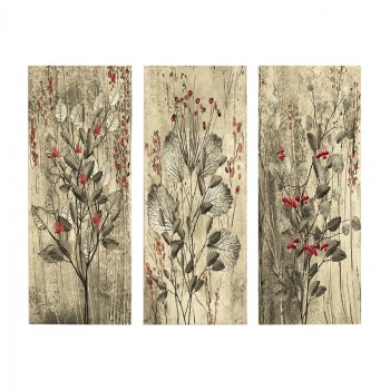 ΠΙΝΑΚΑΣ ΤΡΙΠΤΥΧΟ MDF RED FLOWERS AND BERRIES HM7204.01 60x50x0,3 εκ.