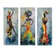 ΠΙΝΑΚΑΣ ΤΡΙΠΤΥΧΟ MDF AFRICAN GIRL IN COLORFUL DRESS HM7204.02 60X0,3X50 εκ.