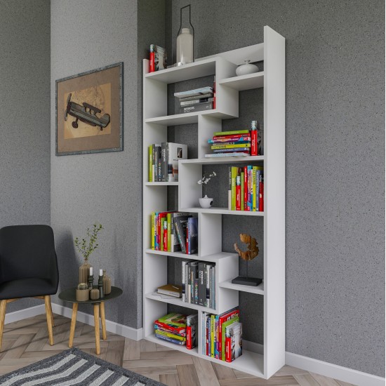 ΒΙΒΛΙΟΘΗΚΗ GRETEL ΛΕΥΚΗ 90x22x182 εκ. HM8865.01 ΒΙΒΛΙΟΘΗΚΗ GRETEL ΛΕΥΚΗ 90x22x182 εκ. HM8865.01