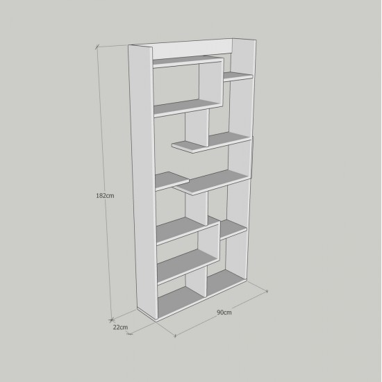 ΒΙΒΛΙΟΘΗΚΗ GRETEL ΛΕΥΚΗ 90x22x182 εκ. HM8865.01 ΒΙΒΛΙΟΘΗΚΗ GRETEL ΛΕΥΚΗ 90x22x182 εκ. HM8865.01