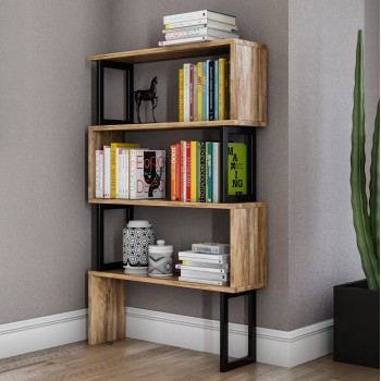 ΒΙΒΛΙΟΘΗΚΗ INGRID ΚΑΡΥΔΙ ΜΕ ΜΑΥΡΟ ΣΚΕΛΕΤΟ HM8867.01 80x22x128 εκ.