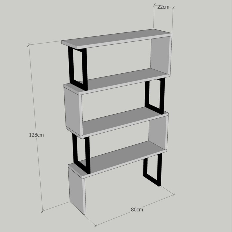 ΒΙΒΛΙΟΘΗΚΗ INGRID ΚΑΡΥΔΙ ΜΕ ΜΑΥΡΟ ΣΚΕΛΕΤΟ HM8867.01 80x22x128 εκ.