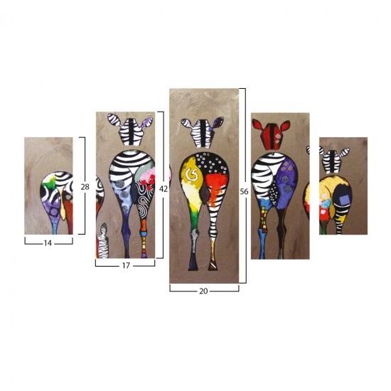 ΠΙΝΑΚΑΣ ΠΕΝΤΑΠΤΥΧΟ MDF COLORFUL ZEBRAS 82Χ56x3 HM7207.03 ΠΙΝΑΚΑΣ ΠΕΝΤΑΠΤΥΧΟ MDF COLORFUL ZEBRAS 82Χ56x3 HM7207.03