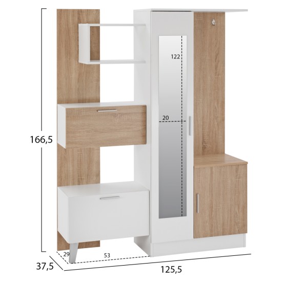 ΕΠΙΠΛΟ ΕΙΣΟΔΟΥ ΜΕ ΡΑΦΙΑ & ΚΑΘΡΕΠΤΗ ILIANA HM2265 ΛΕΥΚΟ-SONAMA 125,5x37,5x166,5Y εκ. ΕΠΙΠΛΟ ΕΙΣΟΔΟΥ ΜΕ ΡΑΦΙΑ & ΚΑΘΡΕΠΤΗ ILIANA HM2265 ΛΕΥΚΟ-SONAMA 125,5x37,5x166,5Y εκ.