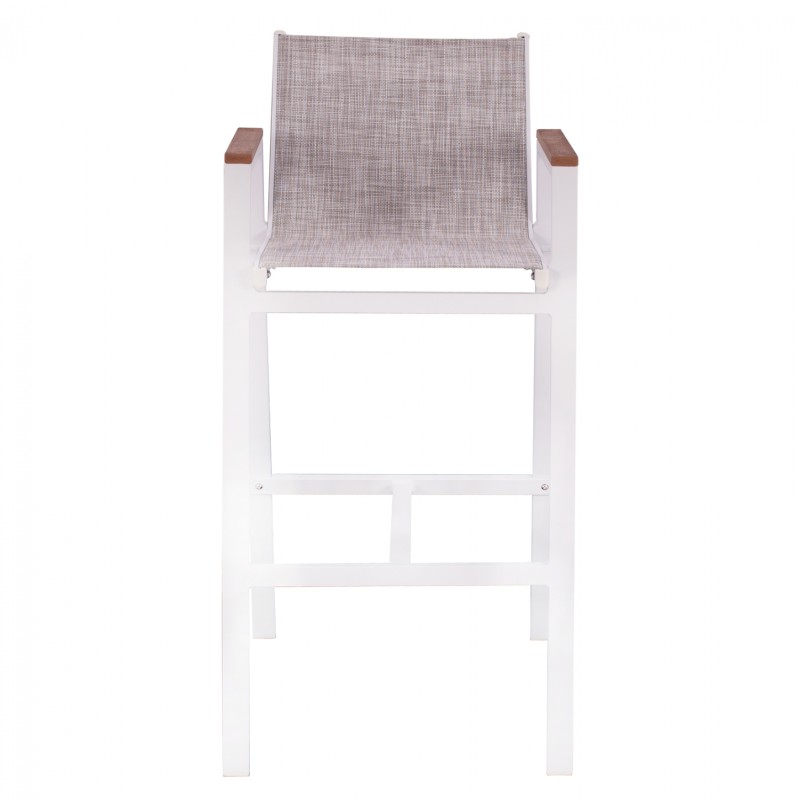 ΣΚΑΜΠΟ ΜΠΑΡ ΑΛΟΥΜΙΝΙΟΥ ΛΕΥΚΟ ΜΕ POLYWOOD 52 x 58 x 108 εκ. HM5790.01