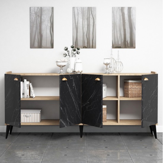 ΜΠΟΥΦΕΣ ΜΕΛΑΜΙΝΗΣ HM9045.01 NATURAL WOOD - ΜΑΥΡΟ ΜΑΡΜΑΡΟ 180x41x77,8Y εκ. ΜΠΟΥΦΕΣ ΜΕΛΑΜΙΝΗΣ HM9045.01 NATURAL WOOD - ΜΑΥΡΟ ΜΑΡΜΑΡΟ 180x41x77,8Y εκ.