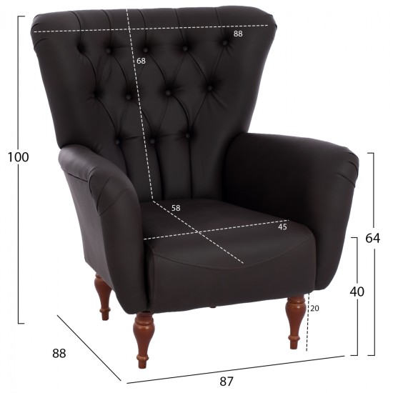 ΠΟΛΥΘΡΟΝΑ ΜΠΕΡΖΕΡΑ Τ. CHESTERFIELD ΣΕ ΧΡΩΜΑ ΚΑΦΕ HM9217.03 87x88x100 εκ. ΠΟΛΥΘΡΟΝΑ ΜΠΕΡΖΕΡΑ Τ. CHESTERFIELD ΣΕ ΧΡΩΜΑ ΚΑΦΕ HM9217.03 87x88x100 εκ.