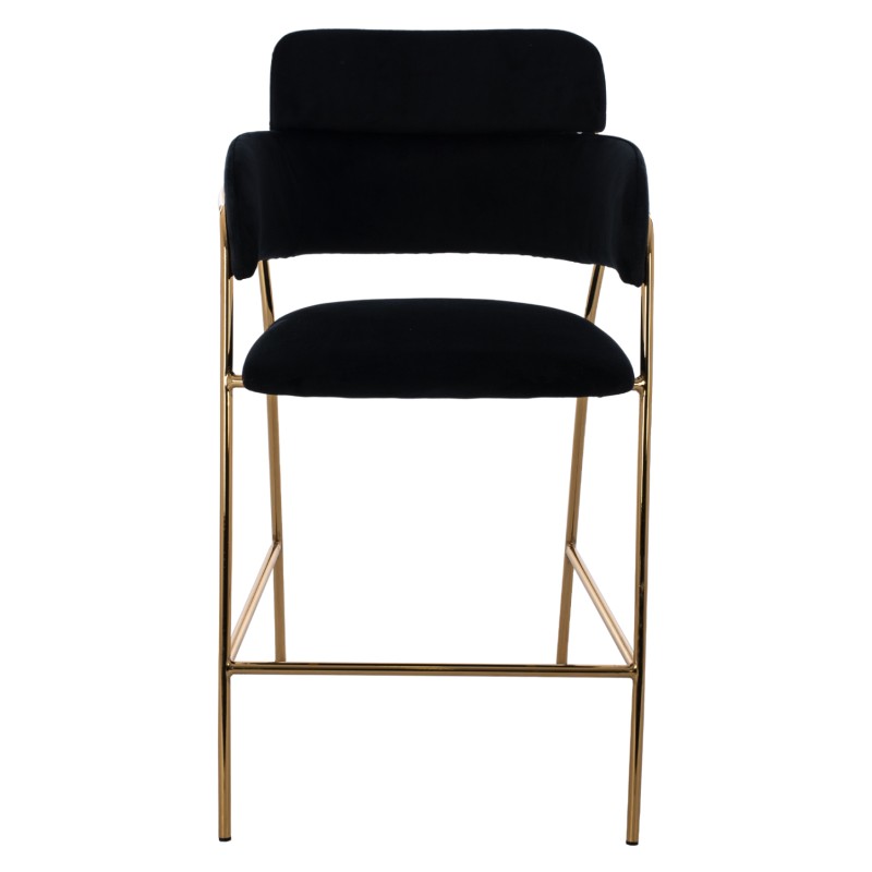 ΣΚΑΜΠΟ ΜΕΣΑΙΟΥ ΥΨΟΥΣ KELSO HM8735.04 ΒΕΛΟΥΔΟ ΜΑΥΡΟ ΕΠΙΧΡΥΣΟ ΣΚΕΛΕΤΟ 54x58x95Υ εκ.