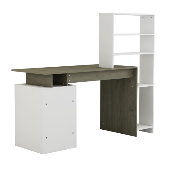 ΓΡΑΦΕΙΟ ΜΕ ΒΙΒΛΙΟΘΗΚΗ ROCHELL ΜΕΛΑΜΙΝΗ OLIVE GREY ΛΕΥΚΟ 146,3x55x128,8Υεκ.HM8886.11 ΓΡΑΦΕΙΟ ΜΕ ΒΙΒΛΙΟΘΗΚΗ ROCHELL ΜΕΛΑΜΙΝΗ OLIVE GREY ΛΕΥΚΟ 146,3x55x128,8Υεκ.HM8886.11