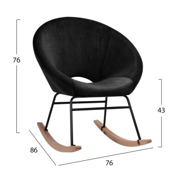 ΠΟΛΥΘΡΟΝΑ ΚΟΥΝΙΣΤΗ PAULINA HM8399.04 ΜΑΥΡΟ ΒΕΛΟΥΔΟ 76X86X76Υ εκ.