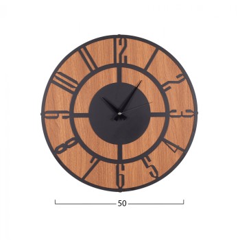 ΡΟΛΟΙ ΤΟΙΧΟΥ ΜΕΤΑΛΛΙΚΟ ΜΕ MDF ΜΑΥΡΟ ΚΑΡΥΔΙ HM7444 Φ50 εκ.