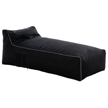 ΠΟΥΦ ΞΑΠΛΩΣΤΡΑ WADELIN HM5774.12 ΜΕ TEXTILINE ΜΑΥΡΟ ΚΑΙ ΛΕΥΚΟ ΡΕΛΙ 190x80x40-60Υ εκ.