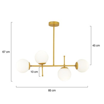 ΦΩΤΙΣΤΙΚΟ ΟΡΟΦΗΣ 4ΦΩΤΟ ΧΡΥΣΟ HM7411.02  85x67cm