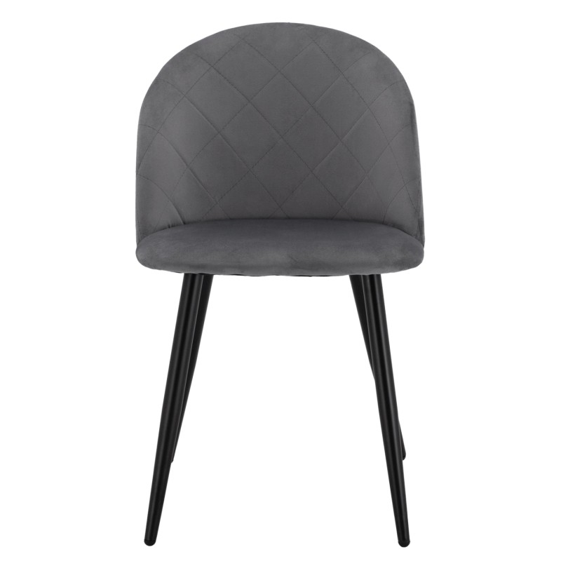 ΚΑΡΕΚΛΑ ODED ΜΕ ΜΕΤΑΛΛΙΚΑ ΜΑΥΡΑ ΠΟΔΙΑ & ΒΕΛΟΥΔΟ ΓΚΡΙ HM8731.11 49x57x79Υ εκ.