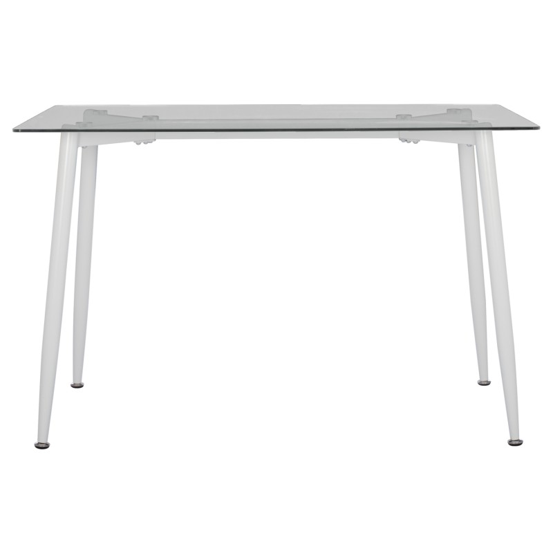 ΤΡΑΠΕΖΙ ΚΟΥΖΙΝΑΣ ΜΕΤΑΛΛΙΚΟ IDELLA ΛΕΥΚΟ ΜΑΤ ΜΕ ΓΥΑΛΙ HM8498.03 120X70X75Υ εκ.